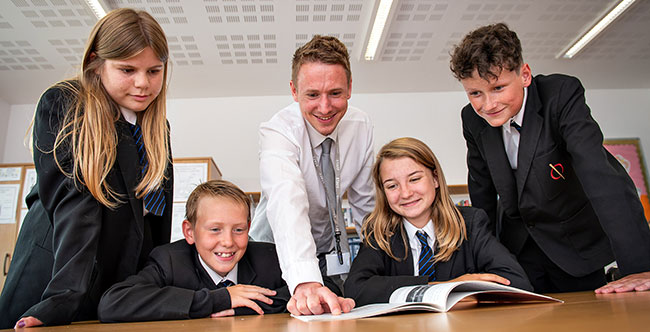Teacher with 4 students