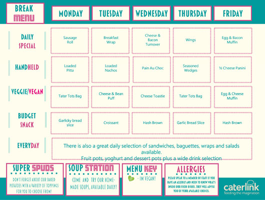 Caterlink Break Menu