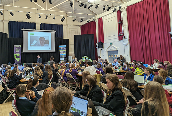 Students at work in the hall