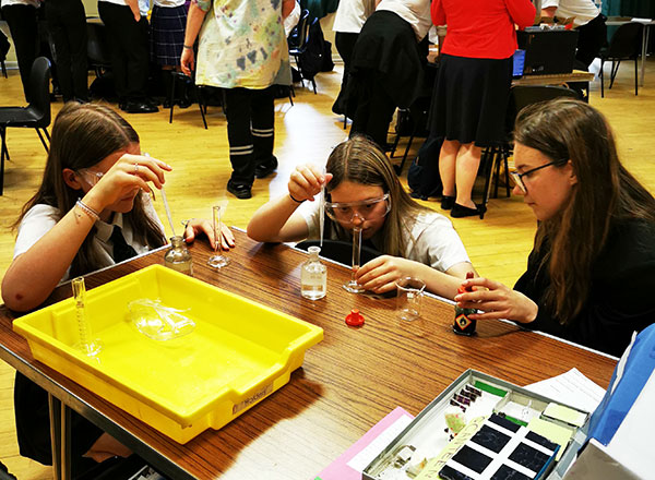 Students doing experiments
