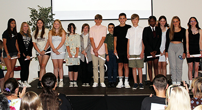 Students collect their awards