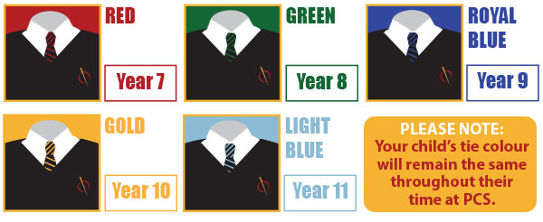 Tie year group colours 