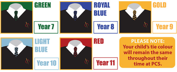 Tie year group colours