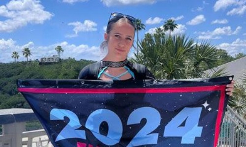 Student in The Cheerleading Worlds 2024 competition